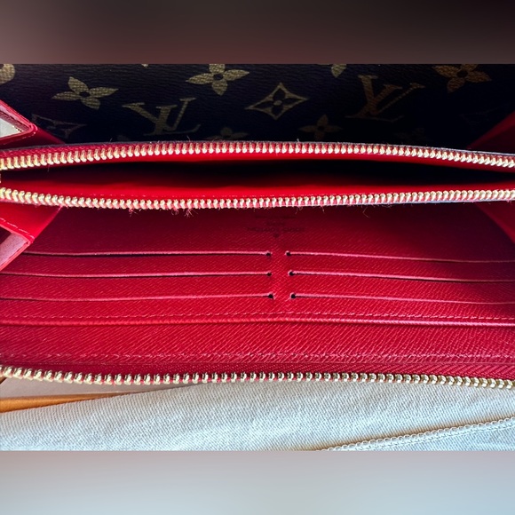 Louis Vuitton Brow and Red Monogram Limited Retro Sarah Wallet w/ Box - Picture 10 of 14